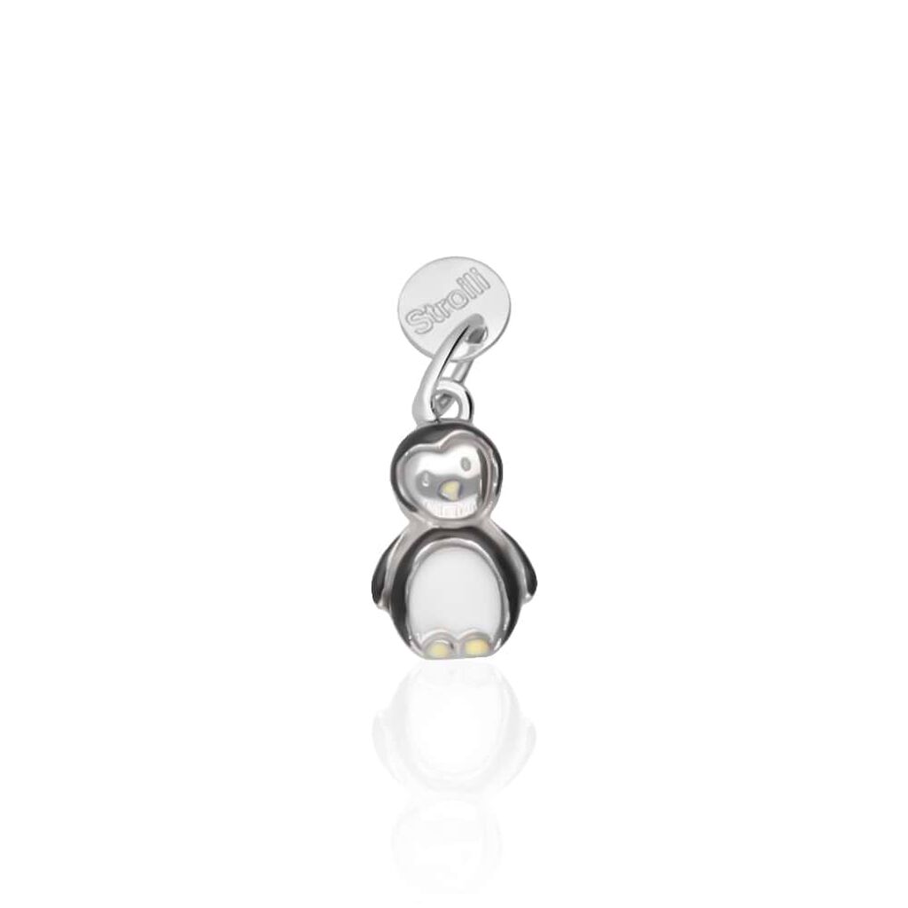 Charm in argento rodiato pinguino