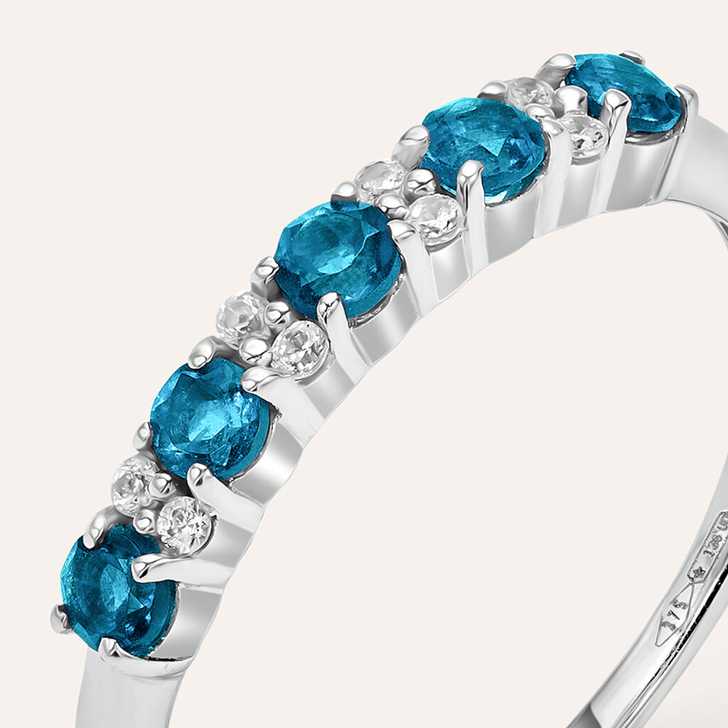 Anello Riviere Amelie Oro Bianco Topazio E Cubic Zirconia - Anelli Riviere Donna | Stroili