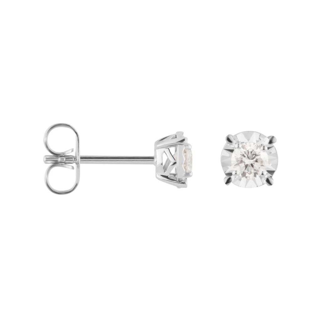 Orecchini Lobo Punto Luce Diamotion Oro Bianco Diamante - Orecchini a Lobo Donna | Stroili