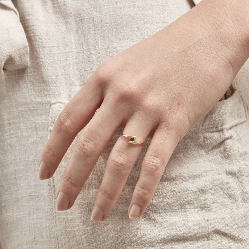 Anello Solitario Charlotte Oro Giallo Zaffiro