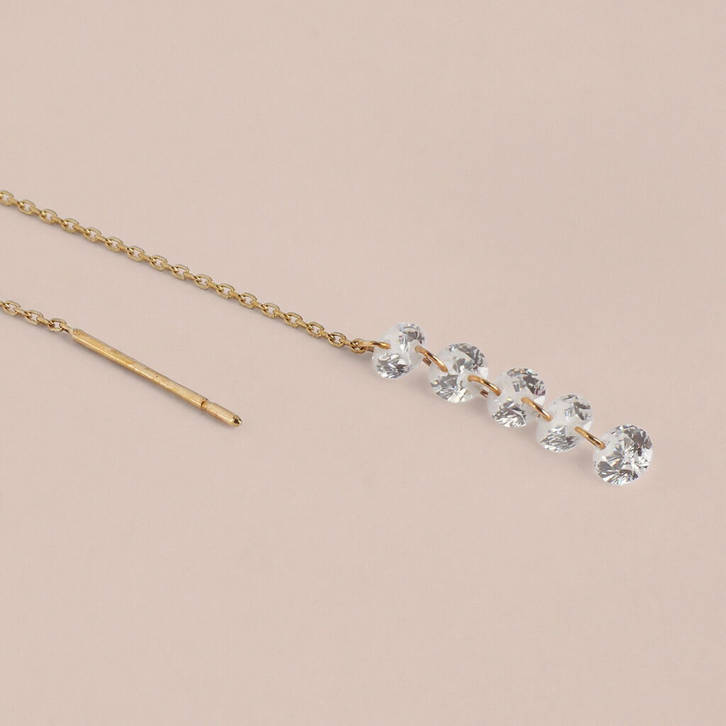 Mono Orecchino Pendente Beverly Oro Giallo Cubic Zirconia