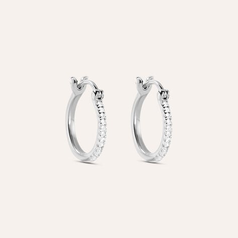 Orecchini A Cerchio Grace Oro Bianco Diamante - Orecchini a Cerchio Donna | Stroili