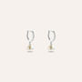 Orecchini A Cerchio Gabrielle Oro Bianco Perla D'Acqua Dolce Cubic Zirconia