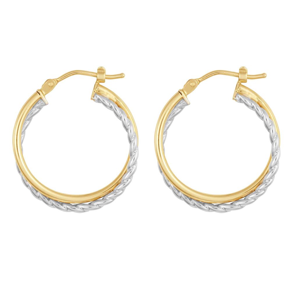 Orecchini A Cerchio Gold Essence Oro Bicolore