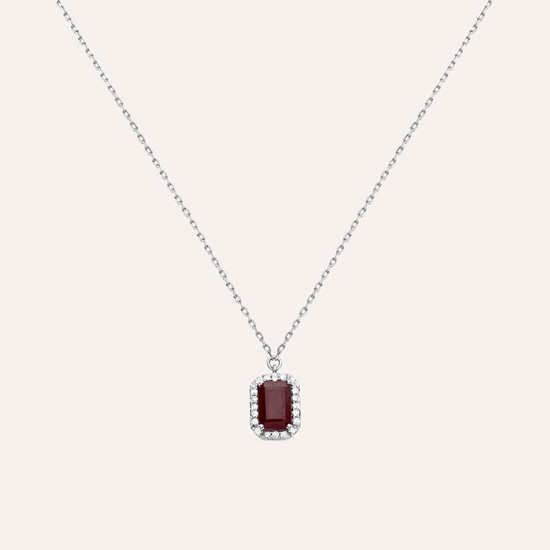 Collana Charlotte Oro Bianco Rubino Diamante - Collane Donna | Stroili