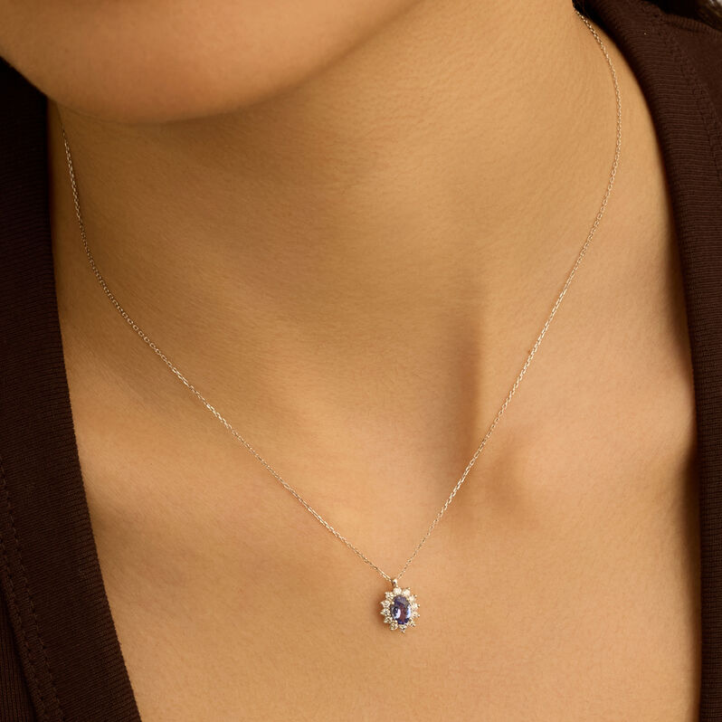 Collana Jasmine Oro Bianco Tanzanite Diamante - Collane Donna | Stroili