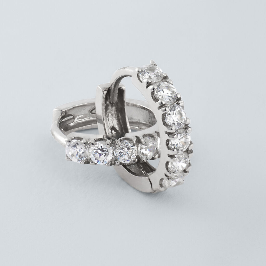 Orecchini A Cerchio Toujours Oro Bianco Cubic Zirconia - Orecchini a Cerchio Donna | Stroili