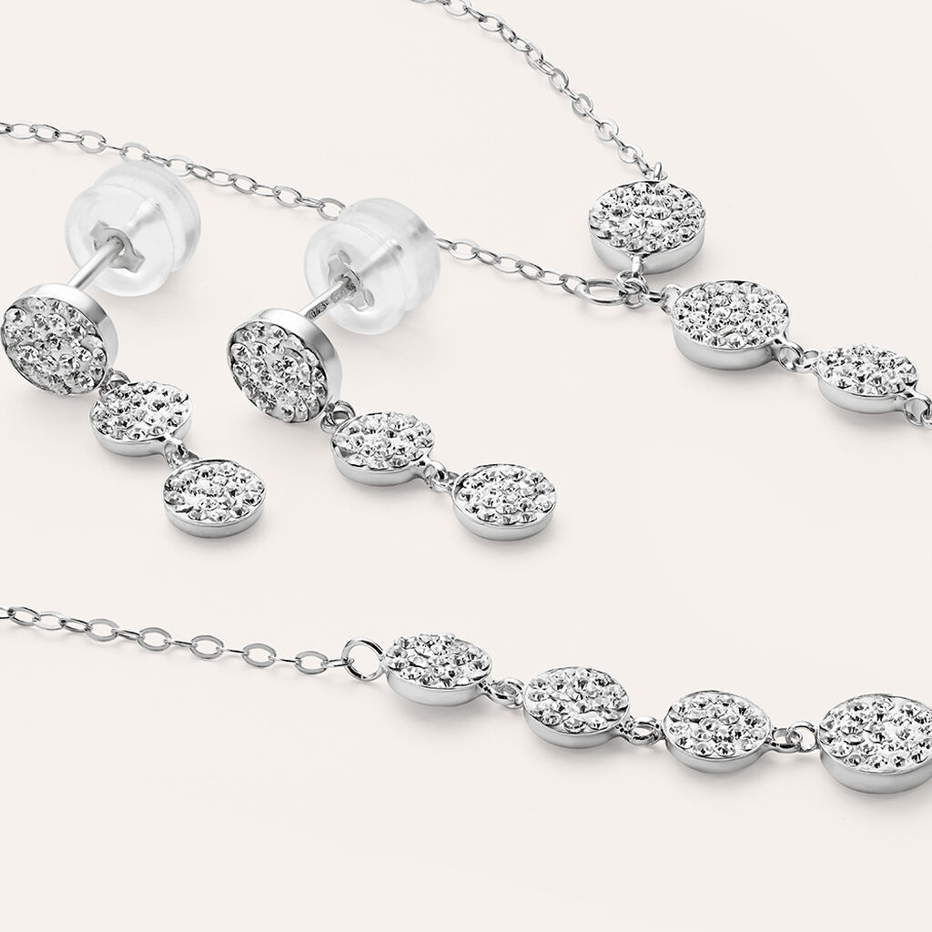 Collana Christelle Oro Bianco Cristallo