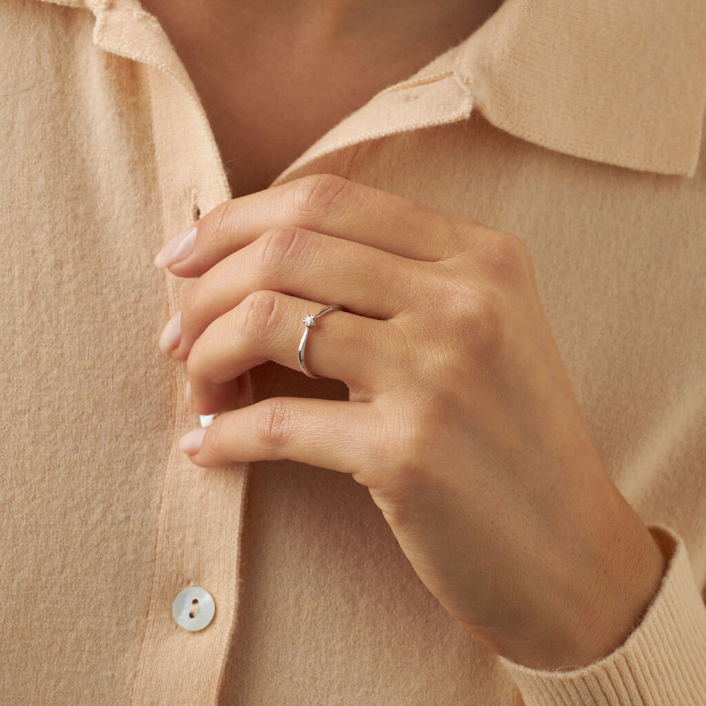Anello Solitario Diamazing Oro Bianco Diamante - Anelli con Pietre Donna | Stroili