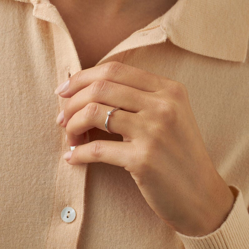 Anello Solitario Diamazing Oro Bianco Diamante Tondo - Anelli con Pietre Donna | Stroili