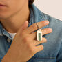 Portachiavi Man Code Acciaio Malachite