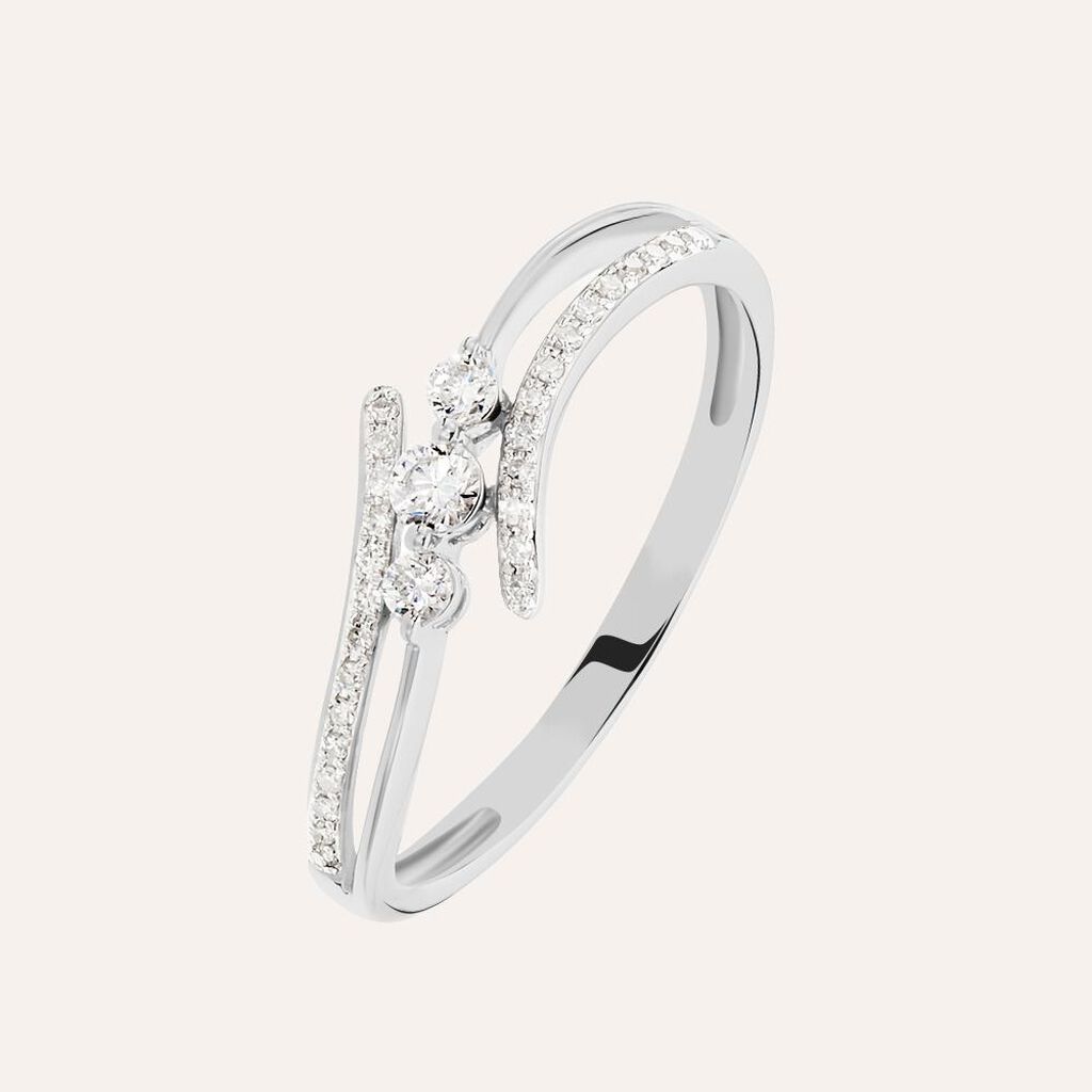 Anello Trilogy Grace Oro Bianco Diamante