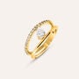 Anello Fantasia Radiance Acciaio Dorato Cubic Zirconia