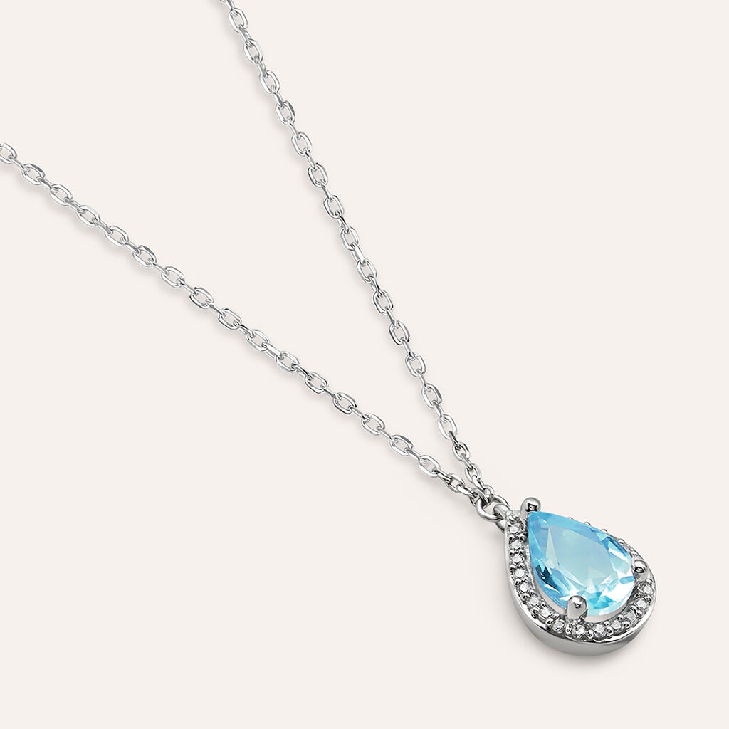 Collana Punto Luce Am&eacute;lie Oro Bianco Topazio Cubic Zirconia