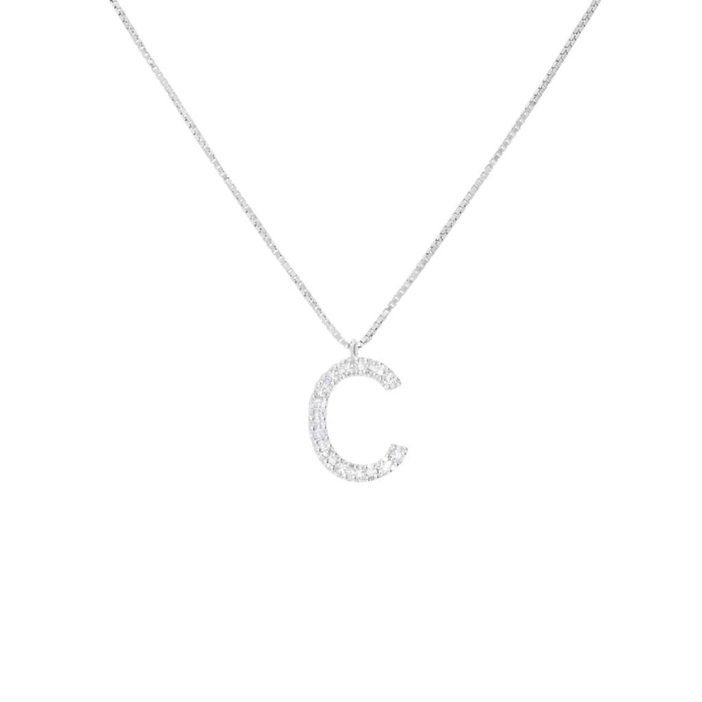 Collana Diamond Letters Oro Bianco Diamante - Collane Donna | Stroili