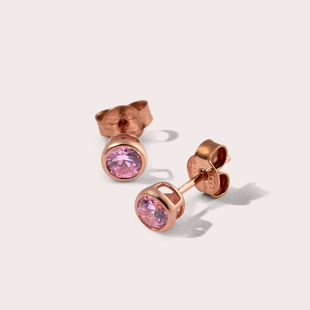 Orecchini Lobo Punto Luce Silver Rainbow Argento Rosa Cubic Zirconia - Orecchini a Lobo Donna | Stroili