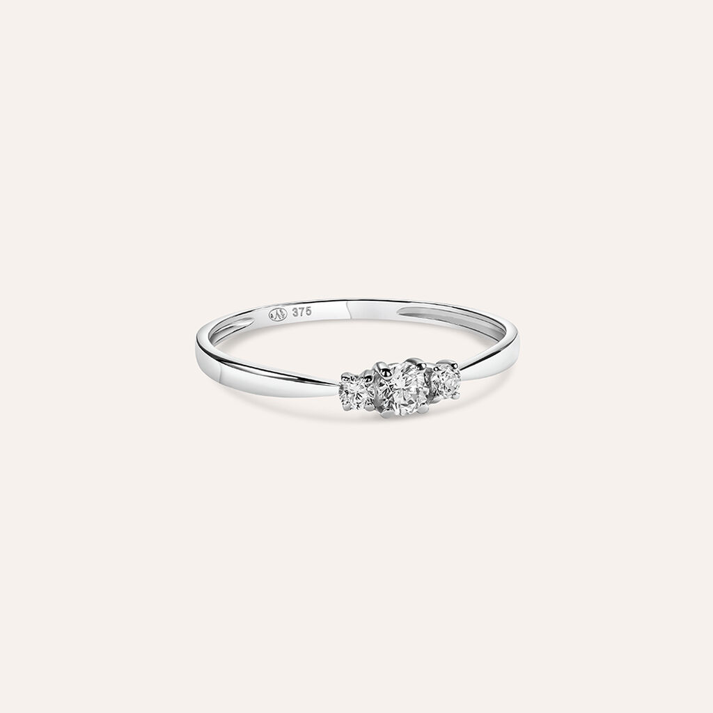 Anello Trilogy Claire Oro Bianco Cubic Zirconia - Anelli con Pietre Donna | Stroili
