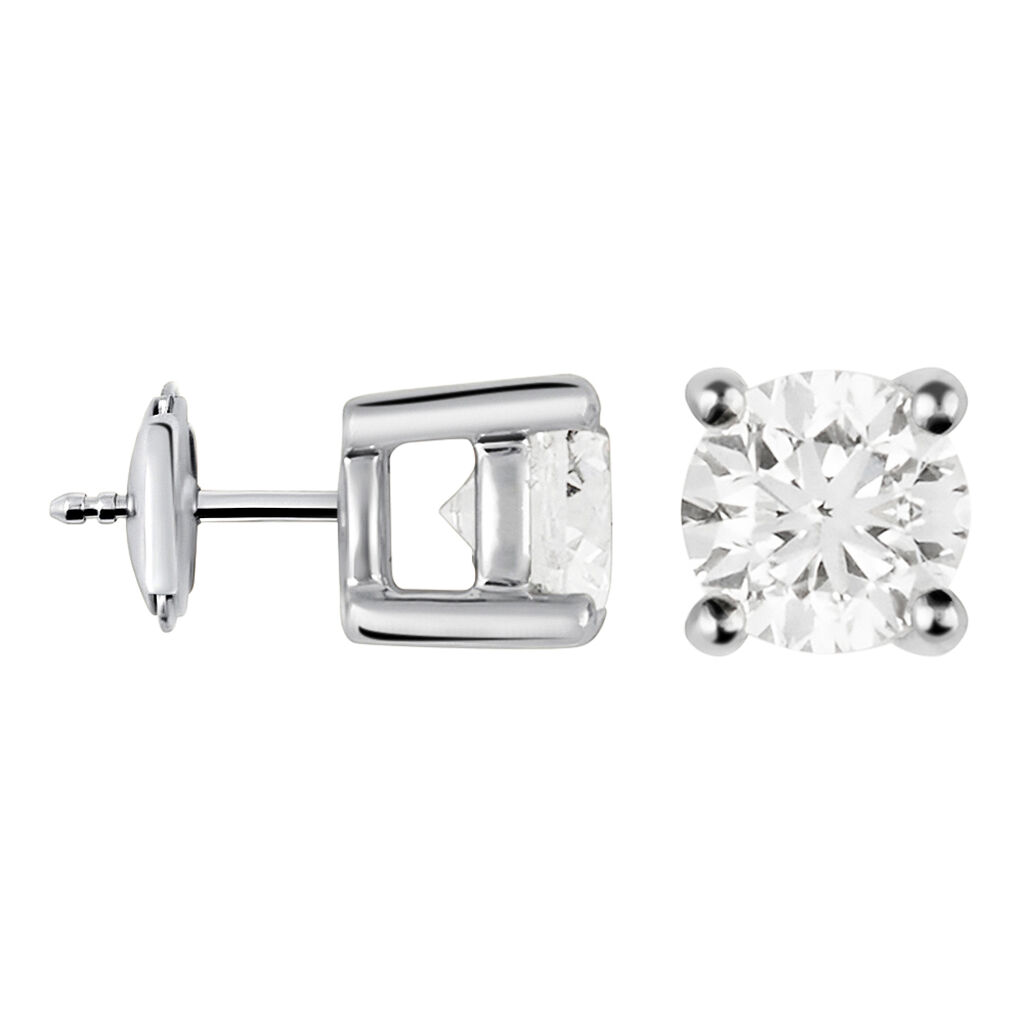 Orecchini Lobo Punto Luce Diamade Oro Bianco Diamante Lab-Grown - Orecchini a Lobo Donna | Stroili