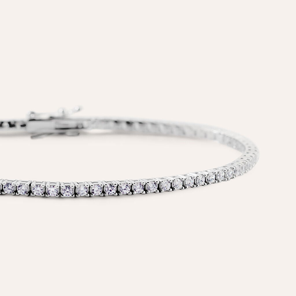 Bracciale Tennis Gentleman Argento Rodiato Cubic Zirconia