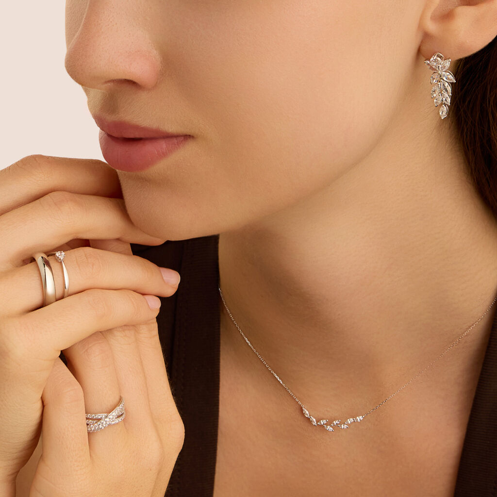 Orecchini Pendenti Claire Oro Bianco Cubic Zirconia