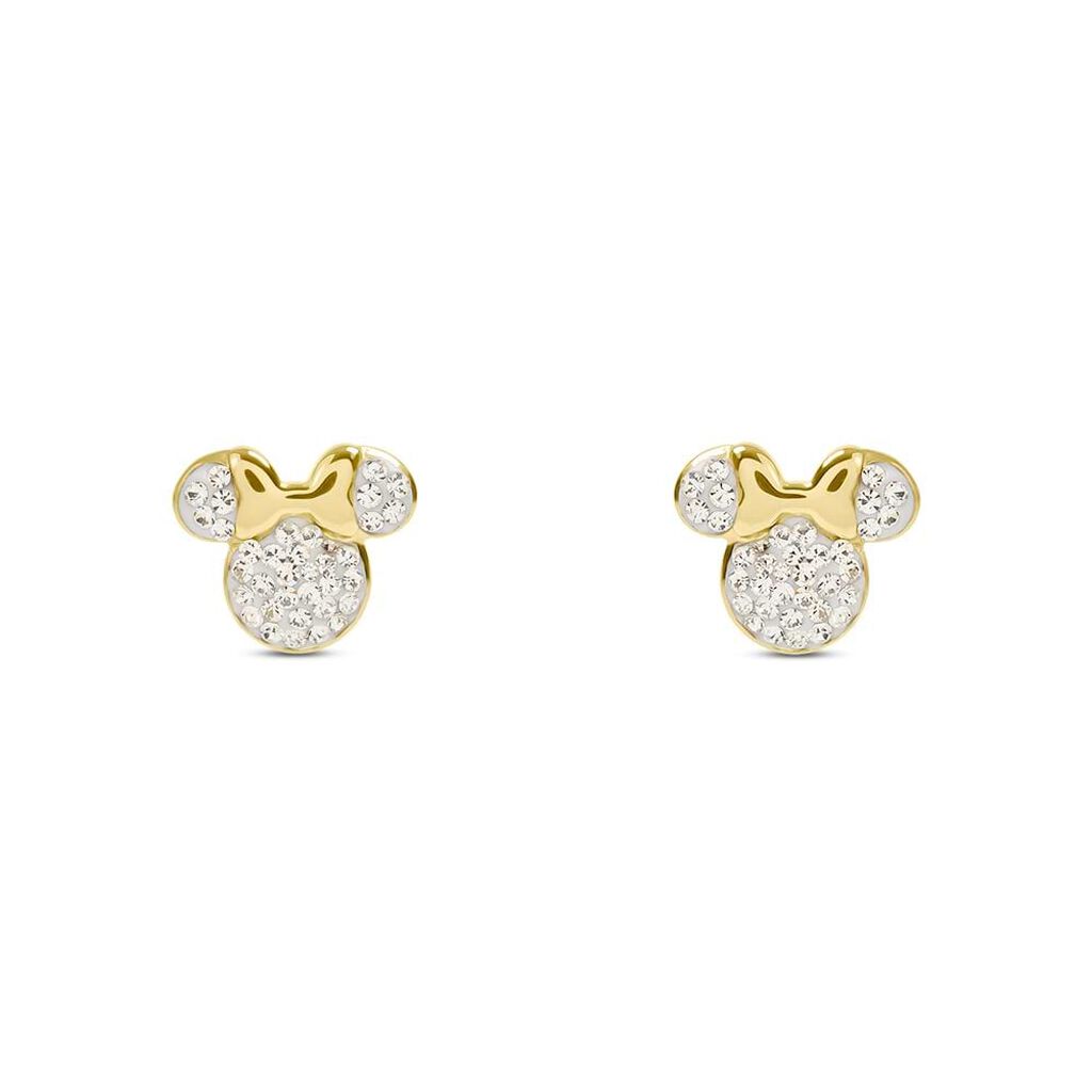 Orecchini Lobo Mickey Mouse & Friends Acciaio Dorato Cristallo