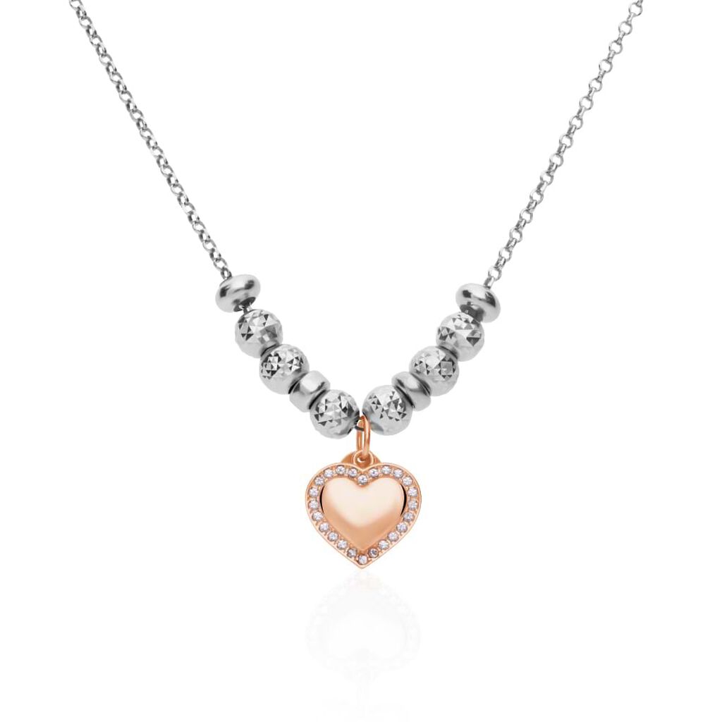 Pendente Love Beats Argento Rosa Cubic Zirconia - Ciondoli con Incisione Donna | Stroili