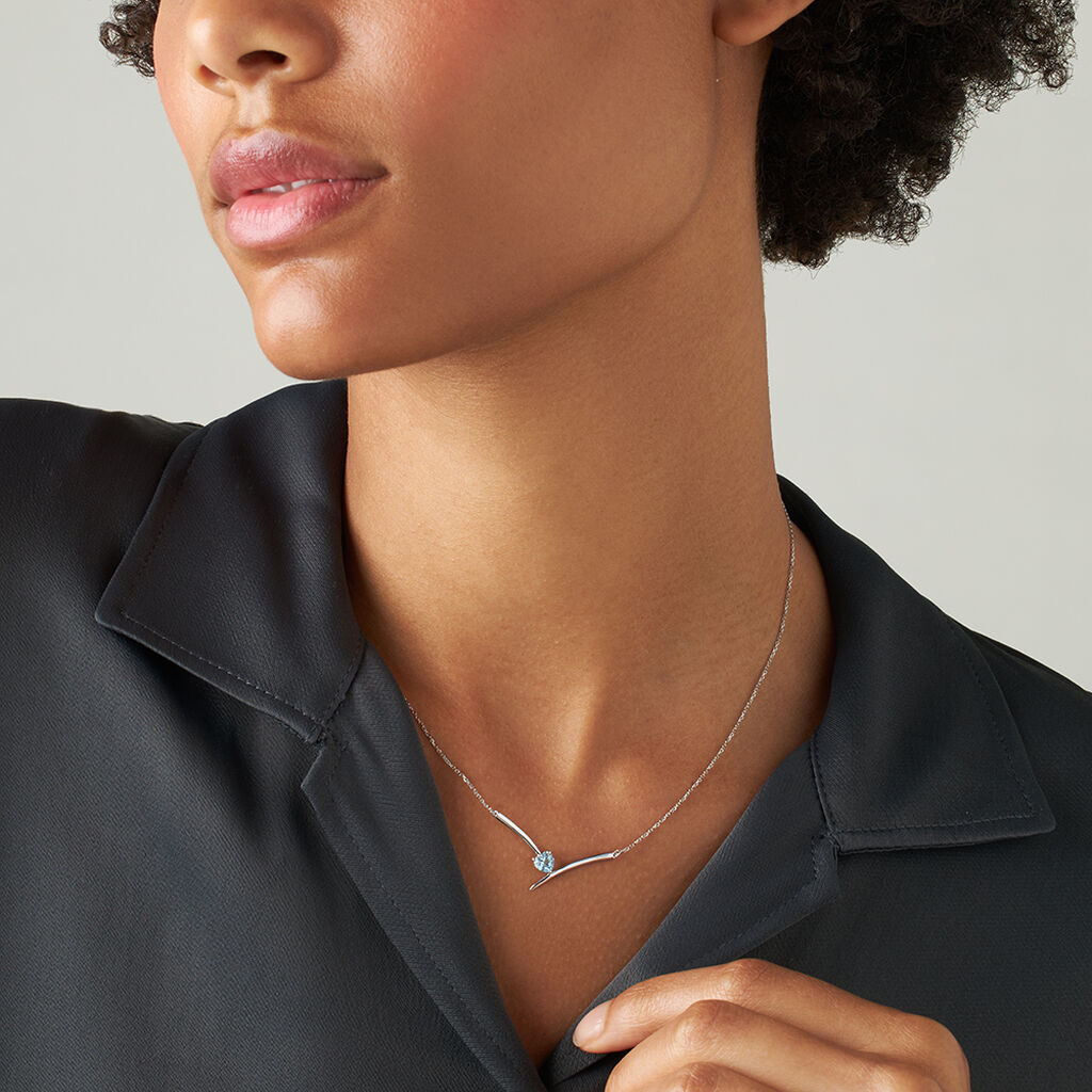Collana Amélie Oro Bianco Topazio - Collane Donna | Stroili