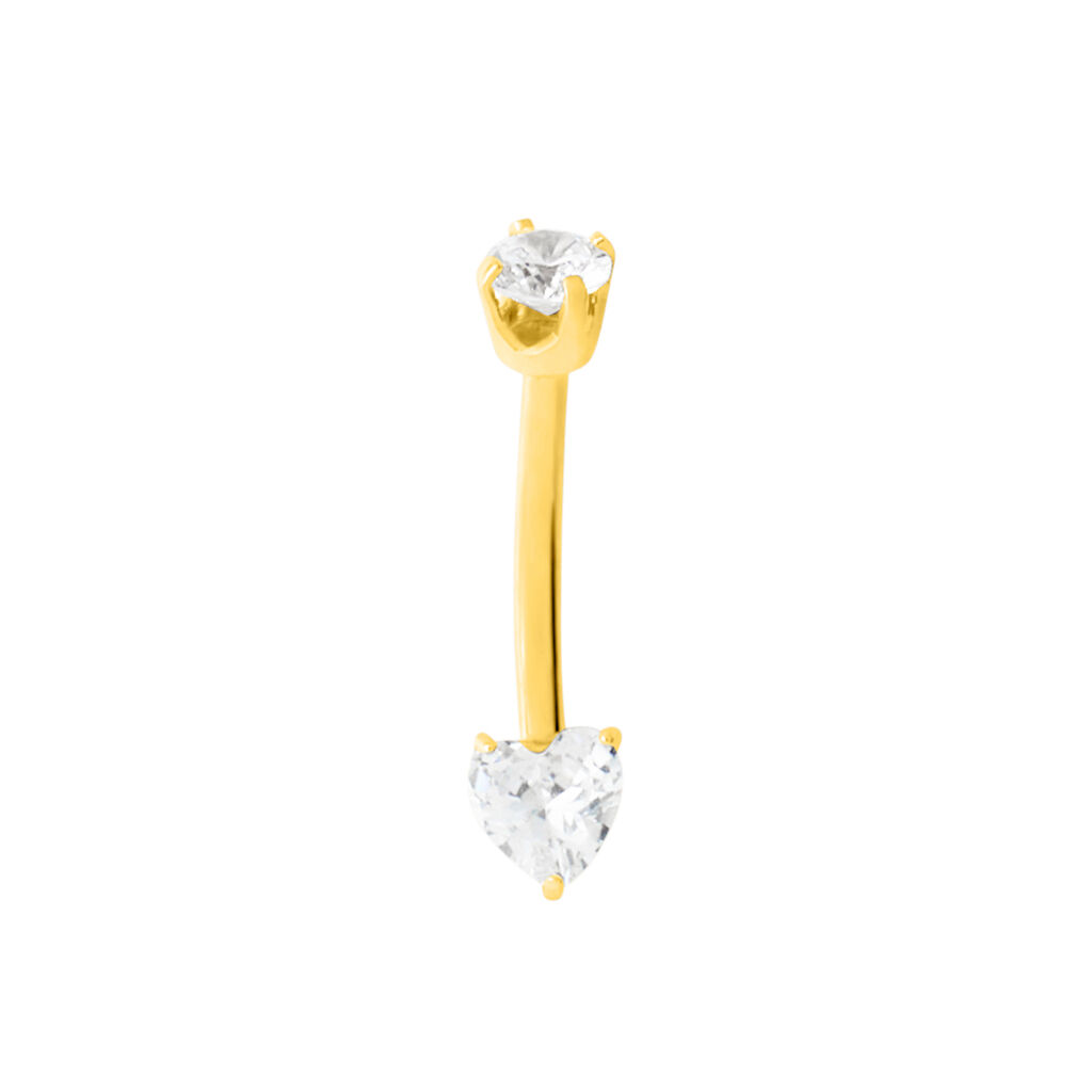 Piercing Ombelico Punto Luce Bon Ton Oro Giallo Cubic Zirconia