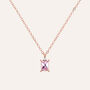 Collana Punto Luce Violet Ottone Rosa Cristallo