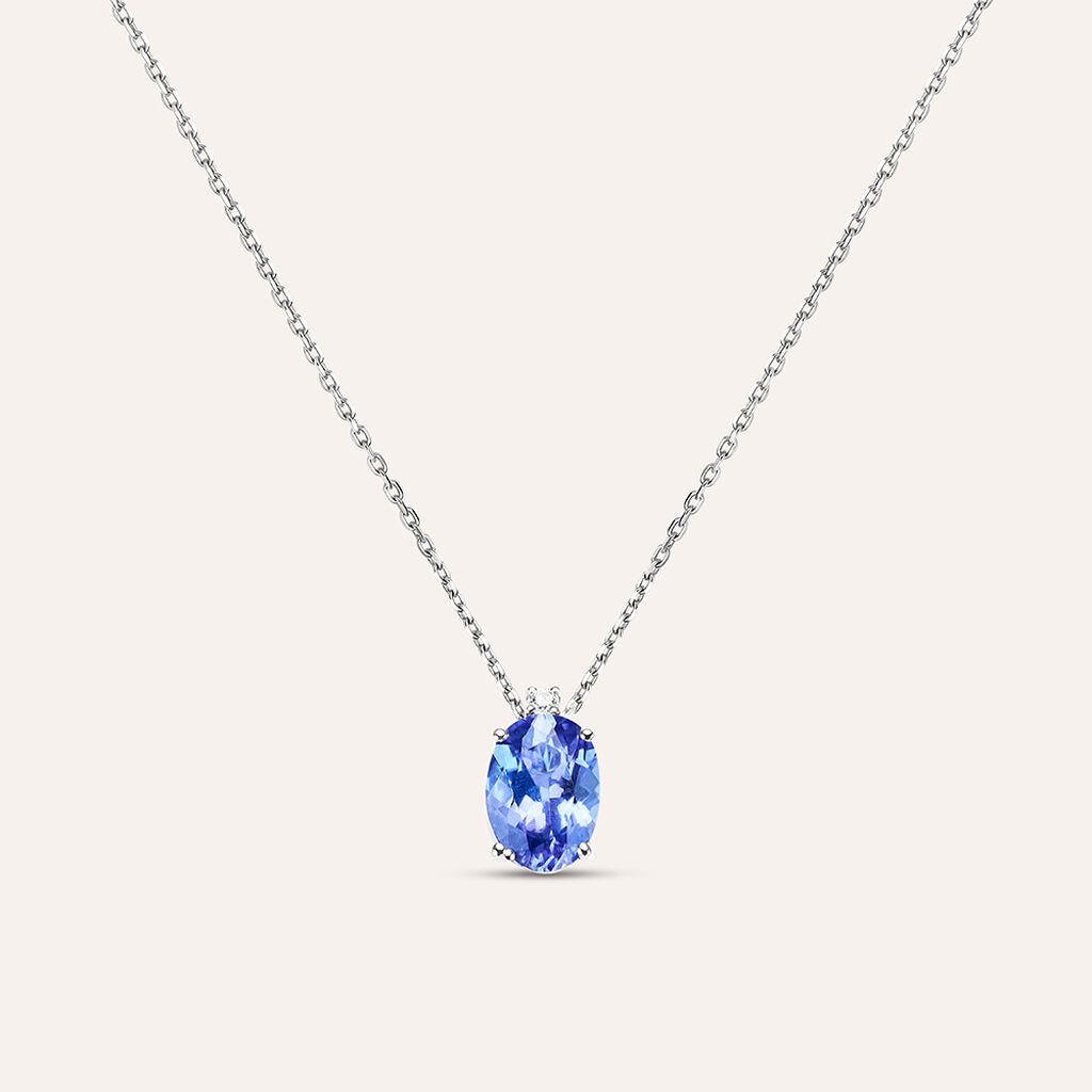 Collana Punto Luce Jasmine Oro Bianco Tanzanite Diamante