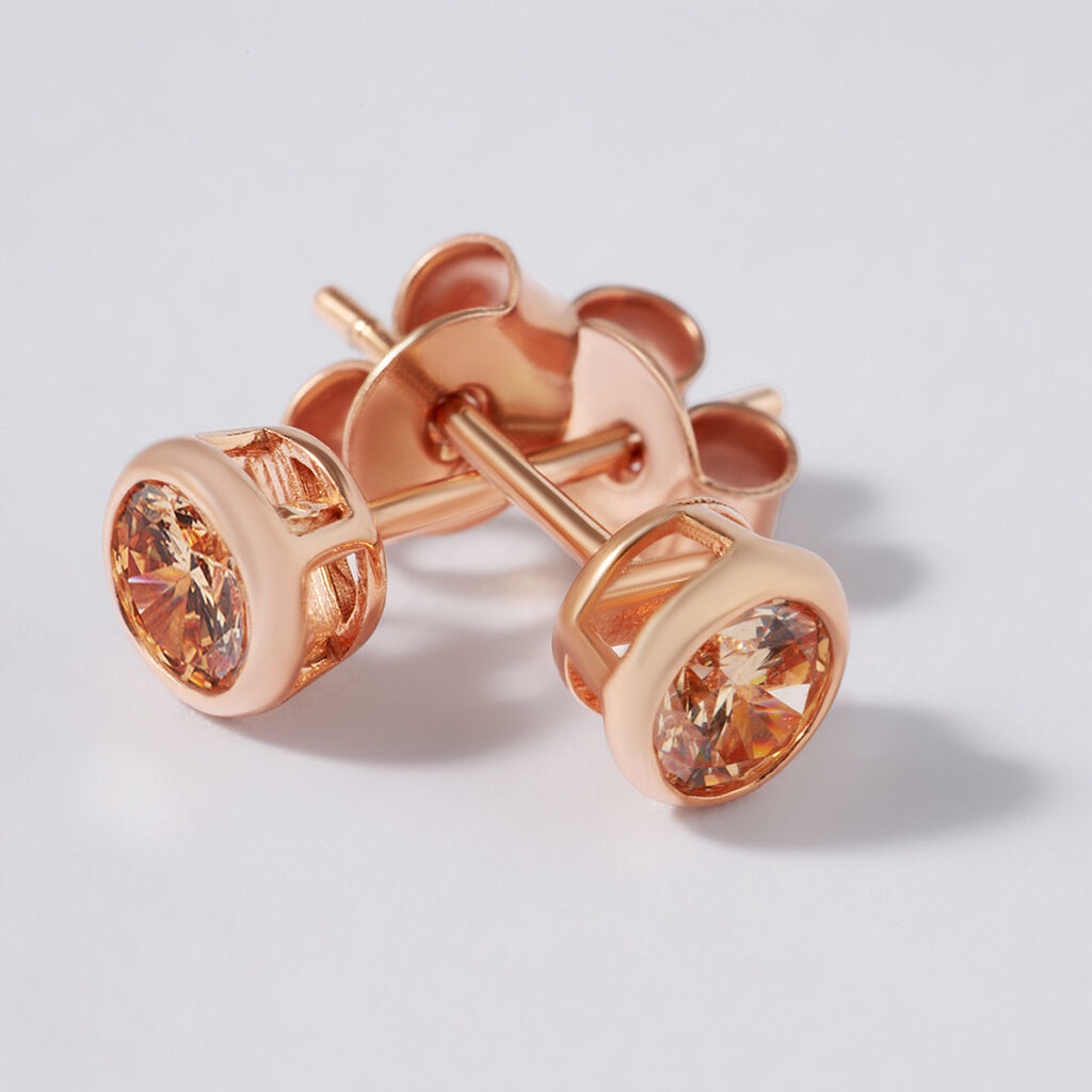 Orecchini Lobo Punto Luce Silver Rainbow Argento Rosa Cubic Zirconia