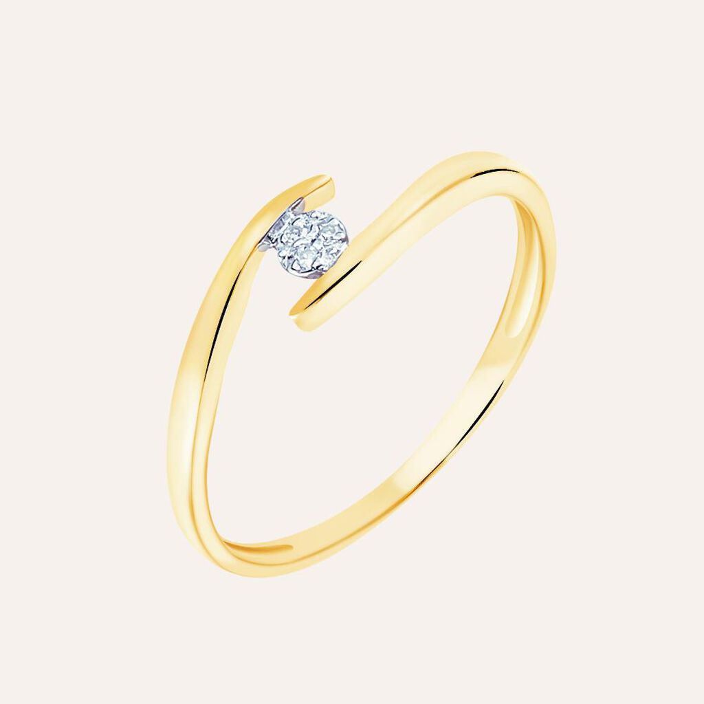 Anello Solitario Sophia Oro Giallo Diamante