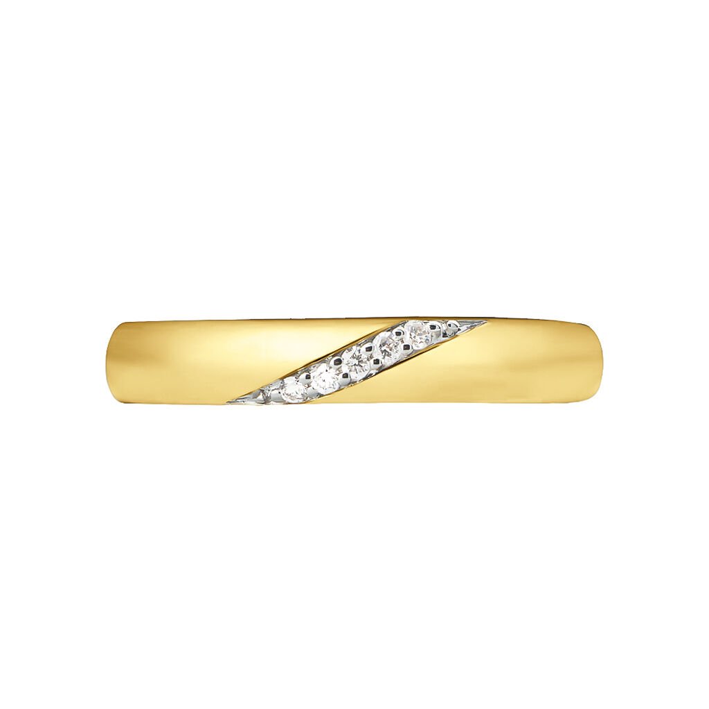 Fede Comoda 3 mm Oro Giallo Diamante - Anelli con Incisione Donna | Stroili