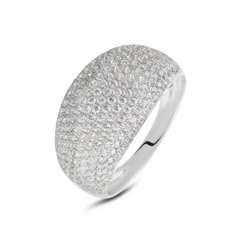 Anello Fascia Claire Oro Bianco Cubic Zirconia - Anelli a Fascia Larga Donna | Stroili