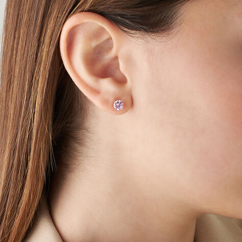 Orecchini Lobo Punto Luce Silver Rainbow Argento Rosa Cubic Zirconia - Orecchini a Lobo Donna | Stroili