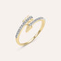 Anello Contrarie Golden Dream Placcato Oro Giallo Cubic Zirconia