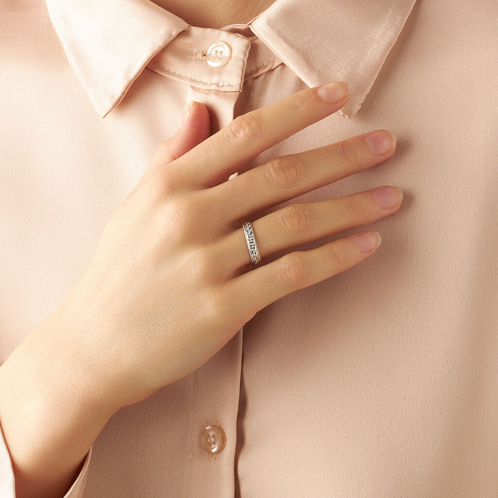 Fede Classica Diamantata 4 mm Oro Bianco