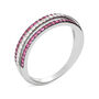 Anello Fascia Elizabeth Crown Oro Bianco Rubino Diamante