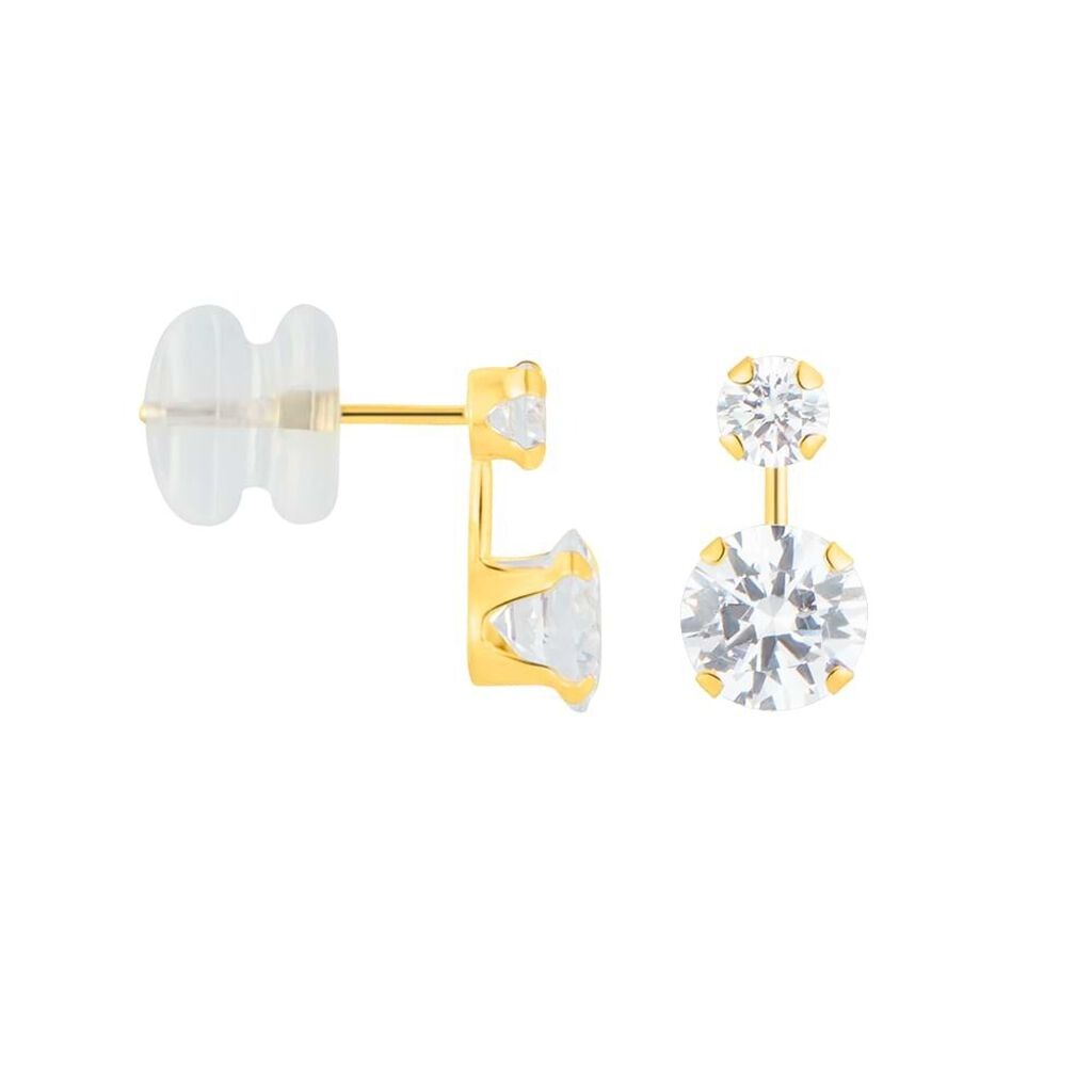 Orecchini Lobo Doppio Punto Luce Bon Ton Oro Giallo Cubic Zirconia - Orecchini a Lobo Donna | Stroili