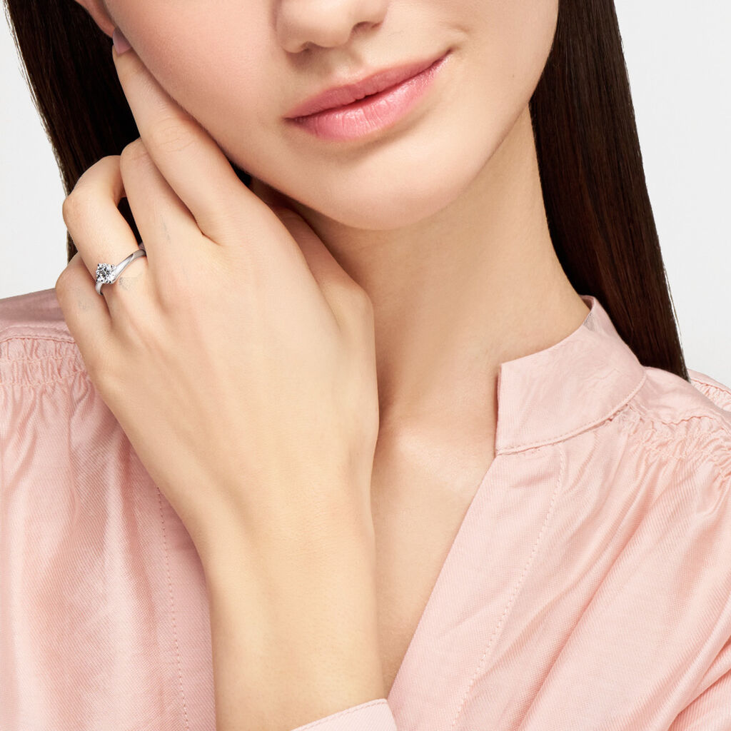 Anello Solitario Valentino Diamade Oro Bianco Diamante Lab-Grown - Anelli con Pietre Donna | Stroili