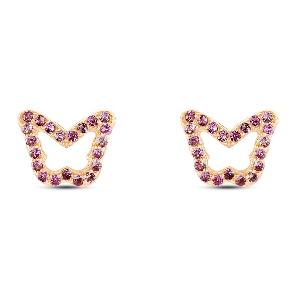 Orecchini Lobo Silver Rainbow Argento Rosa Cubic Zirconia