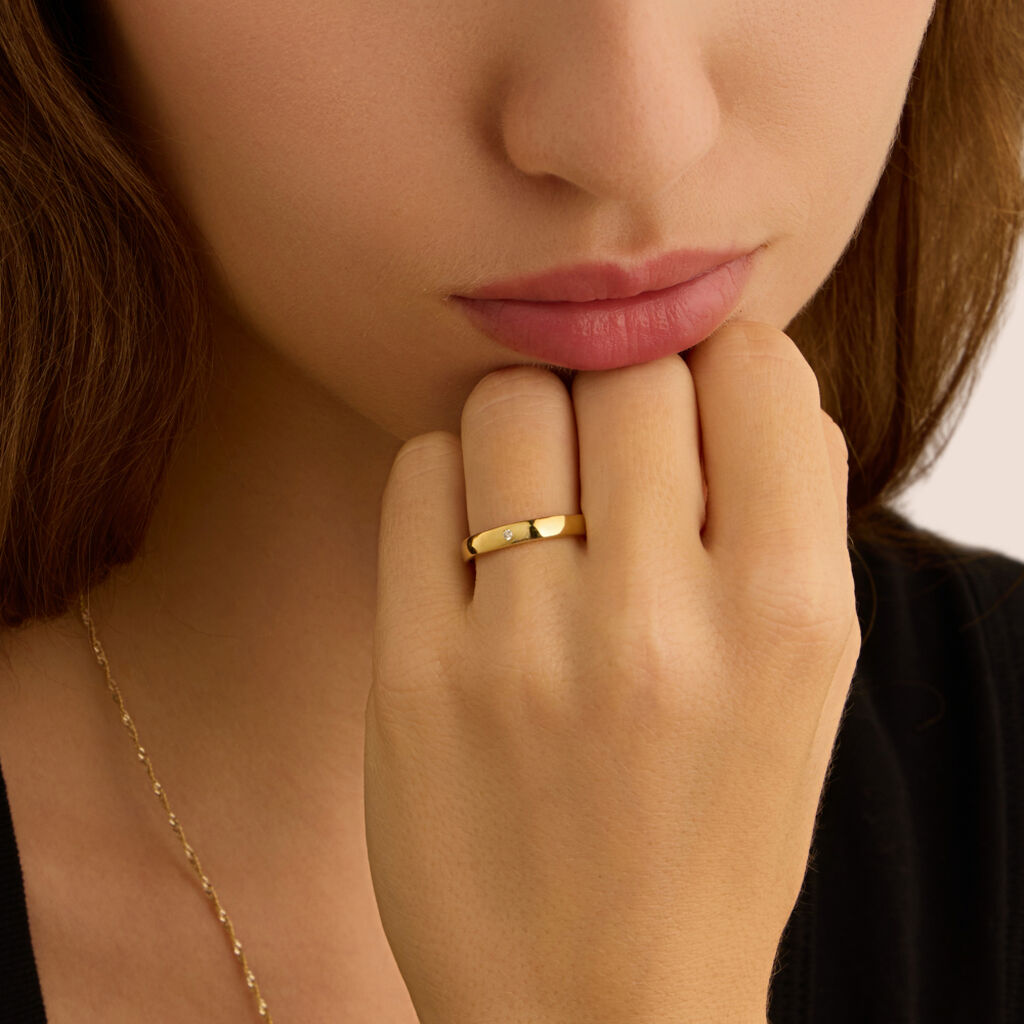 Fede Comoda 3.1 mm Oro Giallo Diamante