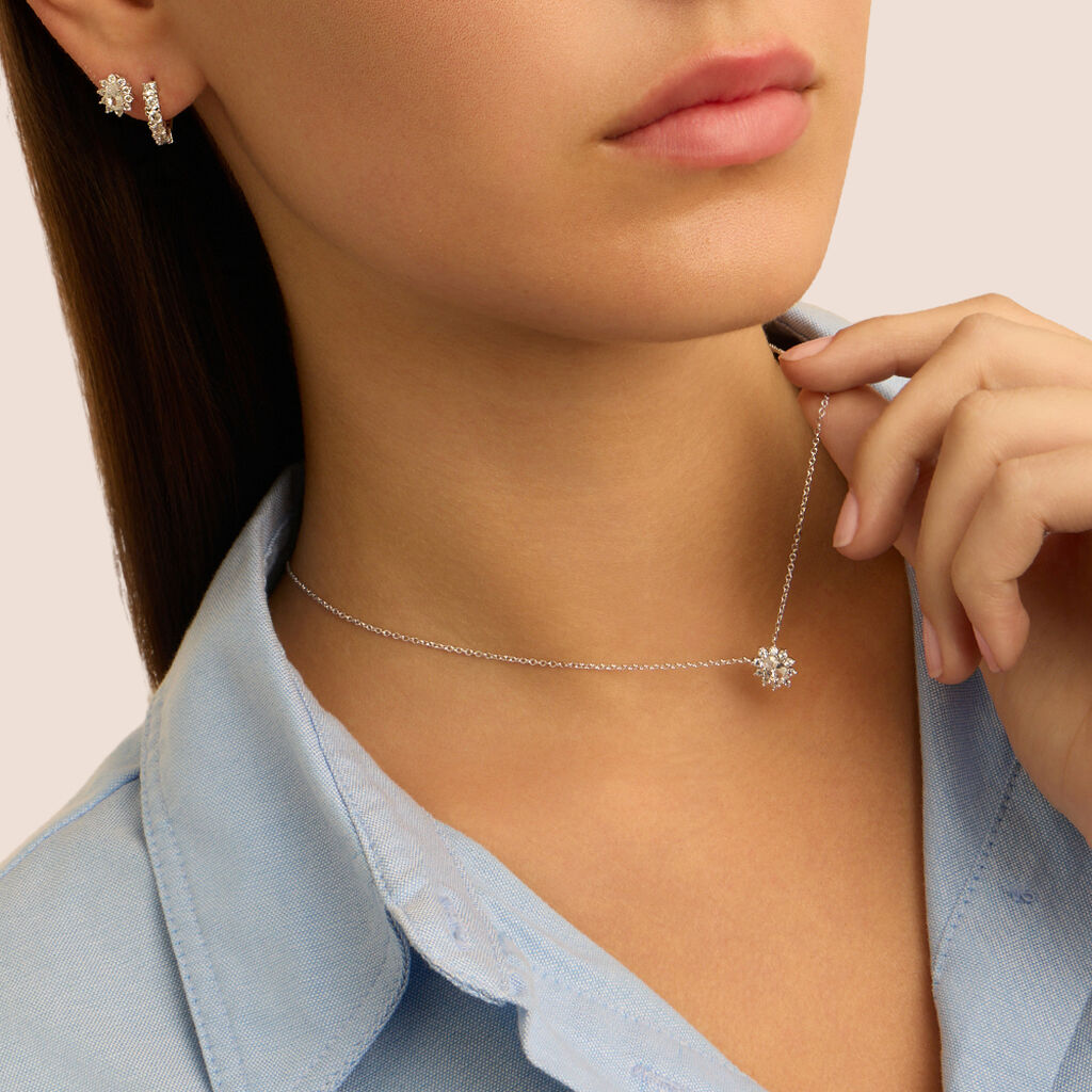 Orecchini Lobo Silver Elegance Argento Rodiato Cubic Zirconia