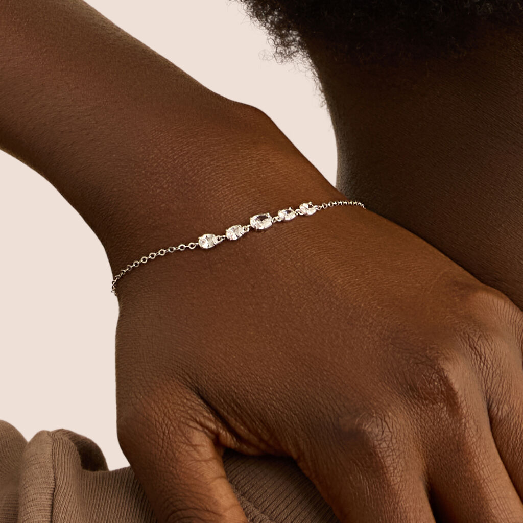 Bracciale Claire Oro Bianco Cubic Zirconia - Bracciali Amicizia Donna | Stroili