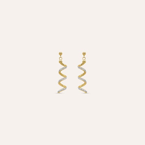Orecchini Pendenti Crystal Gold Oro Giallo Cristallo - Orecchini Pendenti Donna | Stroili