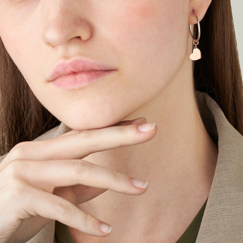 Orecchini A Cerchio Silver Collection Argento Bicolore Bianco / Rosa - Orecchini a Cerchio Donna | Stroili