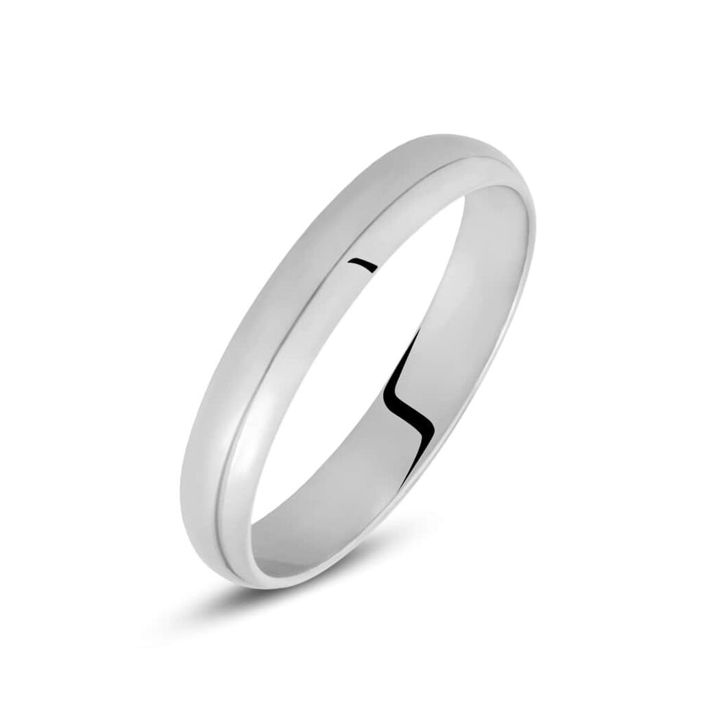 Fede Mantovana 4 mm Oro Bianco - Anelli con Incisione Unisex | Stroili