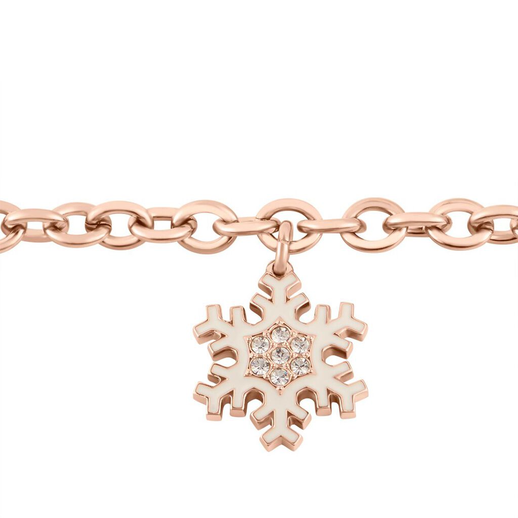 Bracciale Lady Sweet Acciaio Rosato Fiocco di neve e Cristalli - Bracciali Donna | Stroili