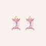 Orecchini Lobo Punto Luce Violet Ottone Rosa Cristallo
