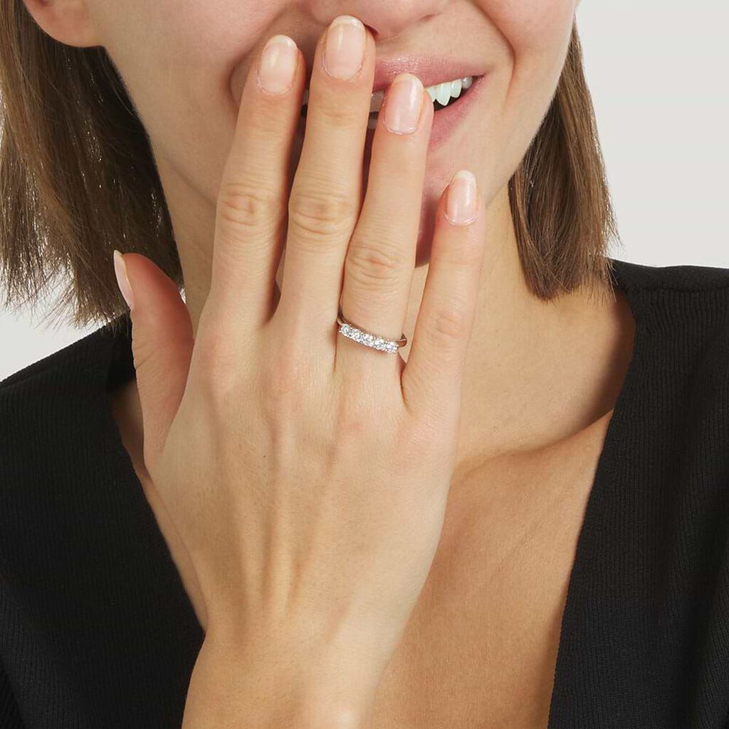 Anello Riviere Silver Elegance Argento Rodiato Cubic Zirconia